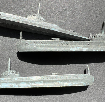 1940s CRESCENT Made in England 8.5cm Metal Submarine Model for WW2 Strategy Planning