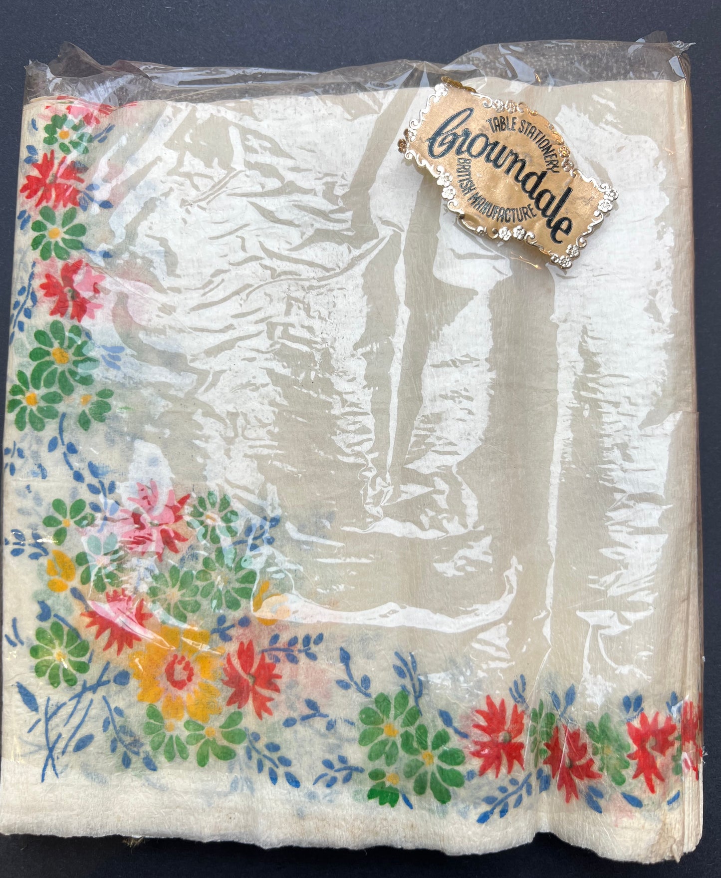 Vintage "Crowndale Table Stationary" ...Paper Napkins actually..20 of them.