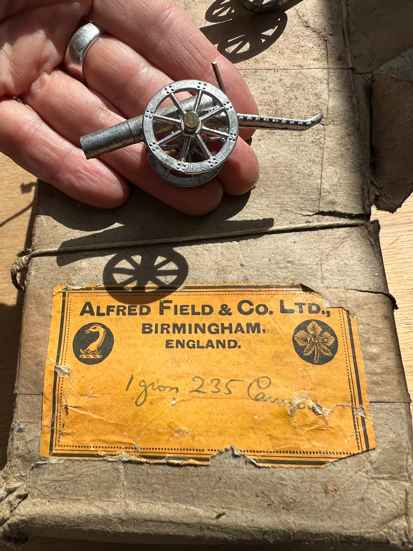 Unused 1890s Alfred Field & Co England 7cm long Lead Match or Cork Firing Cannon