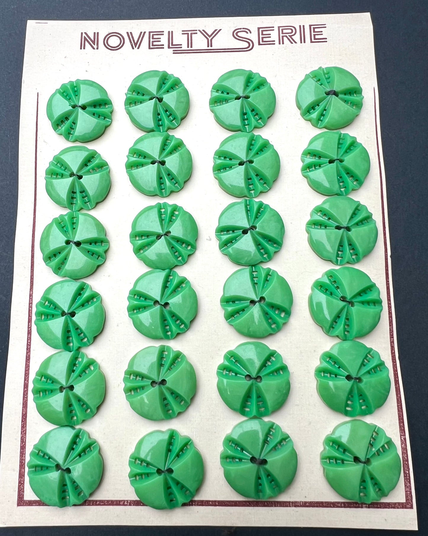 6 or 24 Pickle Green Vintage French 2.2cm or 1.8cm Buttons