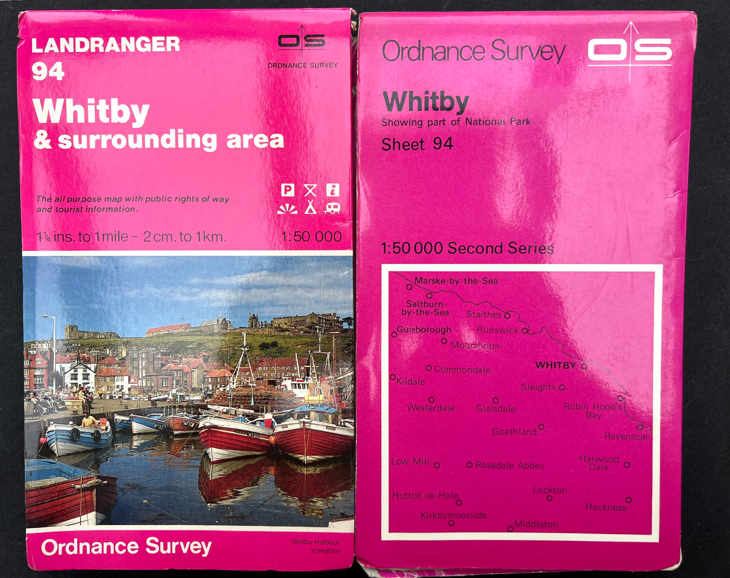 1976, 1983 or 1989 ORDNANCE SURVEY Map of WHITBY & Surrounding Area Sheet 94.