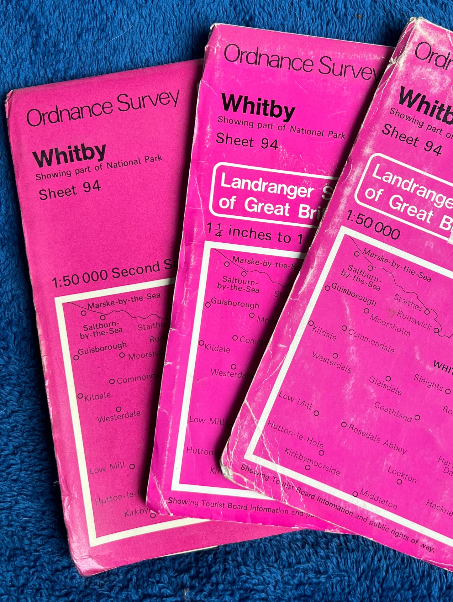 1976, 1983 or 1989 ORDNANCE SURVEY Map of WHITBY & Surrounding Area Sheet 94.