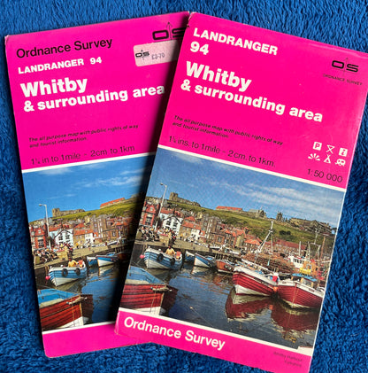 1976, 1983 or 1989 ORDNANCE SURVEY Map of WHITBY & Surrounding Area Sheet 94.