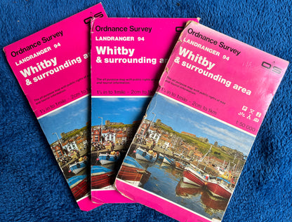 1976, 1983 or 1989 ORDNANCE SURVEY Map of WHITBY & Surrounding Area Sheet 94.