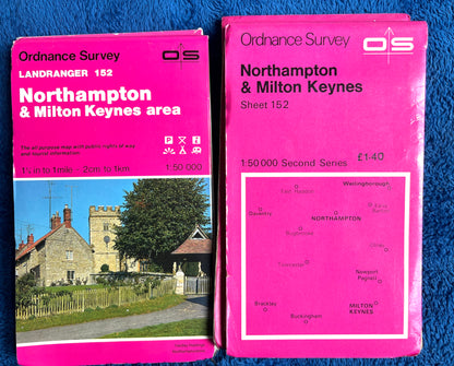 1974, 1979 or 1985 ORDNANCE SURVEY Map of Northampton & Milton Keynes No. 152.