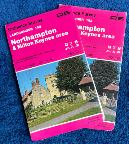 1974, 1979 or 1985 ORDNANCE SURVEY Map of Northampton & Milton Keynes No. 152.