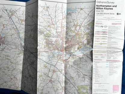 1974, 1979 or 1985 ORDNANCE SURVEY Map of Northampton & Milton Keynes No. 152.