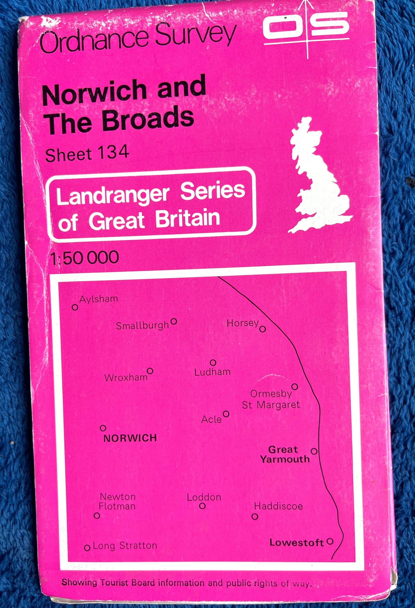 1974, 1980, 1989  or 1993 ORDNANCE SURVEY Map of Norwich & The Broads  Sheet 134