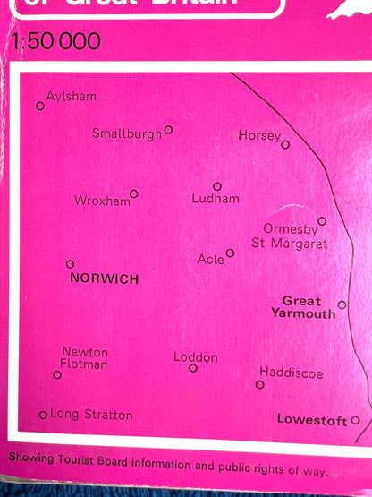 1974, 1980, 1989  or 1993 ORDNANCE SURVEY Map of Norwich & The Broads  Sheet 134