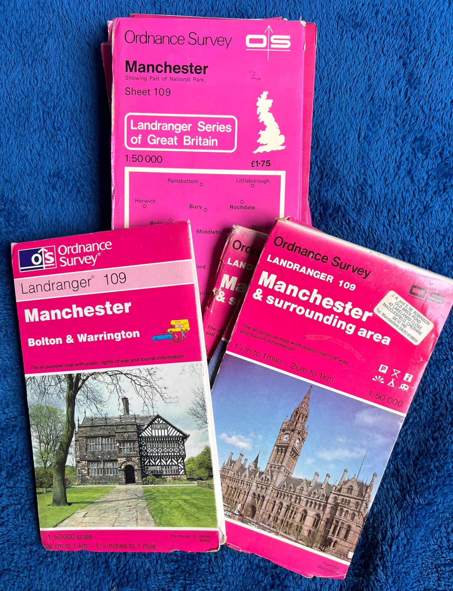 1974, 1979, 1983 or 2000 ORDNANCE SURVEY Map of MANCHESTER & Surrounding Area No. 109