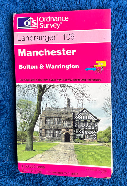 1974, 1979, 1983 or 2000 ORDNANCE SURVEY Map of MANCHESTER & Surrounding Area No. 109