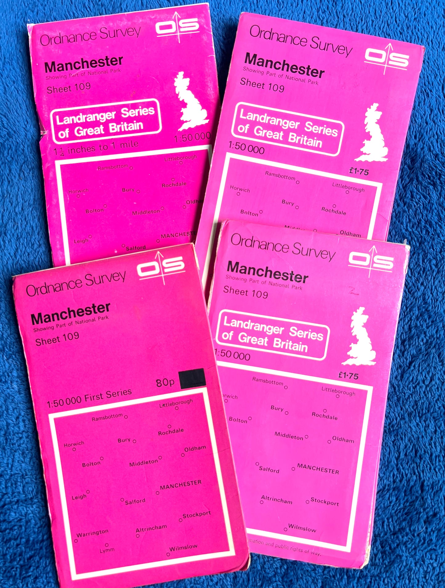 1974, 1979, 1983 or 2000 ORDNANCE SURVEY Map of MANCHESTER & Surrounding Area No. 109