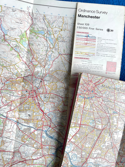 1974, 1979, 1983 or 2000 ORDNANCE SURVEY Map of MANCHESTER & Surrounding Area No. 109