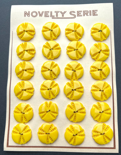 6 or 24 Golden Yellow Vintage 2.2cm Buttons