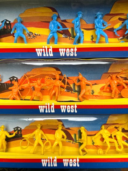1970s Slovenian MEHANOTEHNIKA Wild West Boxed Cowboys or Indians Unused Old Shop Stock