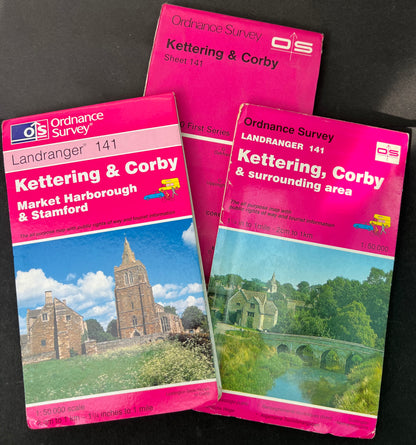 1974, 1979, 1994, 1996 or 2000 ORDNANCE SURVEY Map of KETTERING AND CORBY. SHEET 141.
