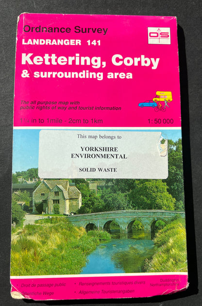 1974, 1979, 1994, 1996 or 2000 ORDNANCE SURVEY Map of KETTERING AND CORBY. SHEET 141.