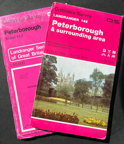 1981, 1986 or 1988 ORDNANCE SURVEY Map of PETERBOROUGH and Surrounding Area SHEET 142