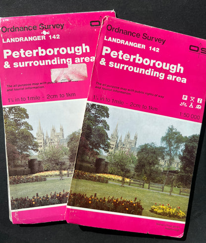 1981, 1986 or 1988 ORDNANCE SURVEY Map of PETERBOROUGH and Surrounding Area SHEET 142