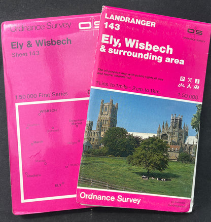 1974 or 1984 ORDNANCE SURVEY Map of ELY, WISBECH and Surrounding Area. SHEET 143