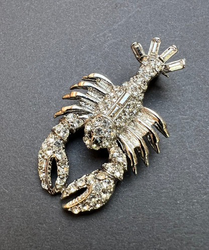 Who Could Not Want a 1980s Diamante Lobster Brooch ?