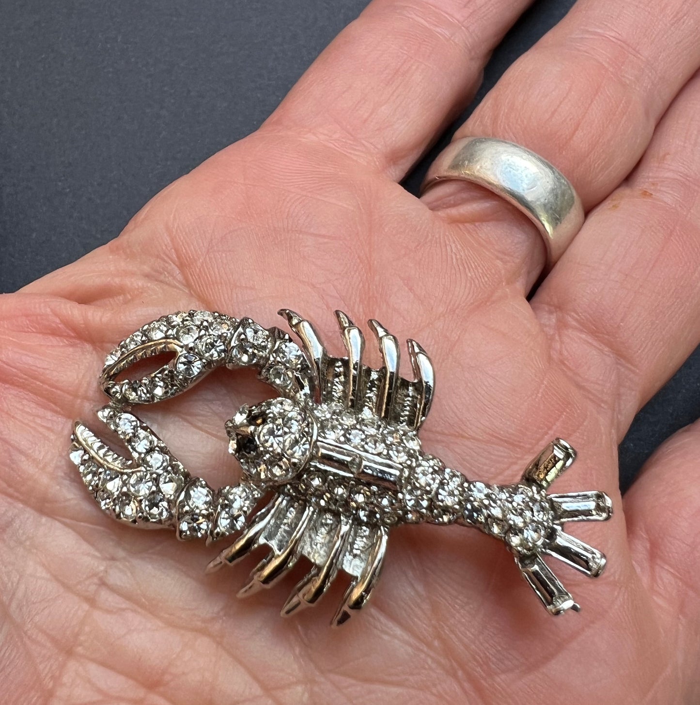 Who Could Not Want a 1980s Diamante Lobster Brooch ?