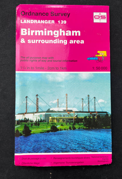 1974, 1987, 1994, or 2001 ORDNANCE SURVEY Map of BIRMINGHAM & Surrounding Area. SHEET 139.