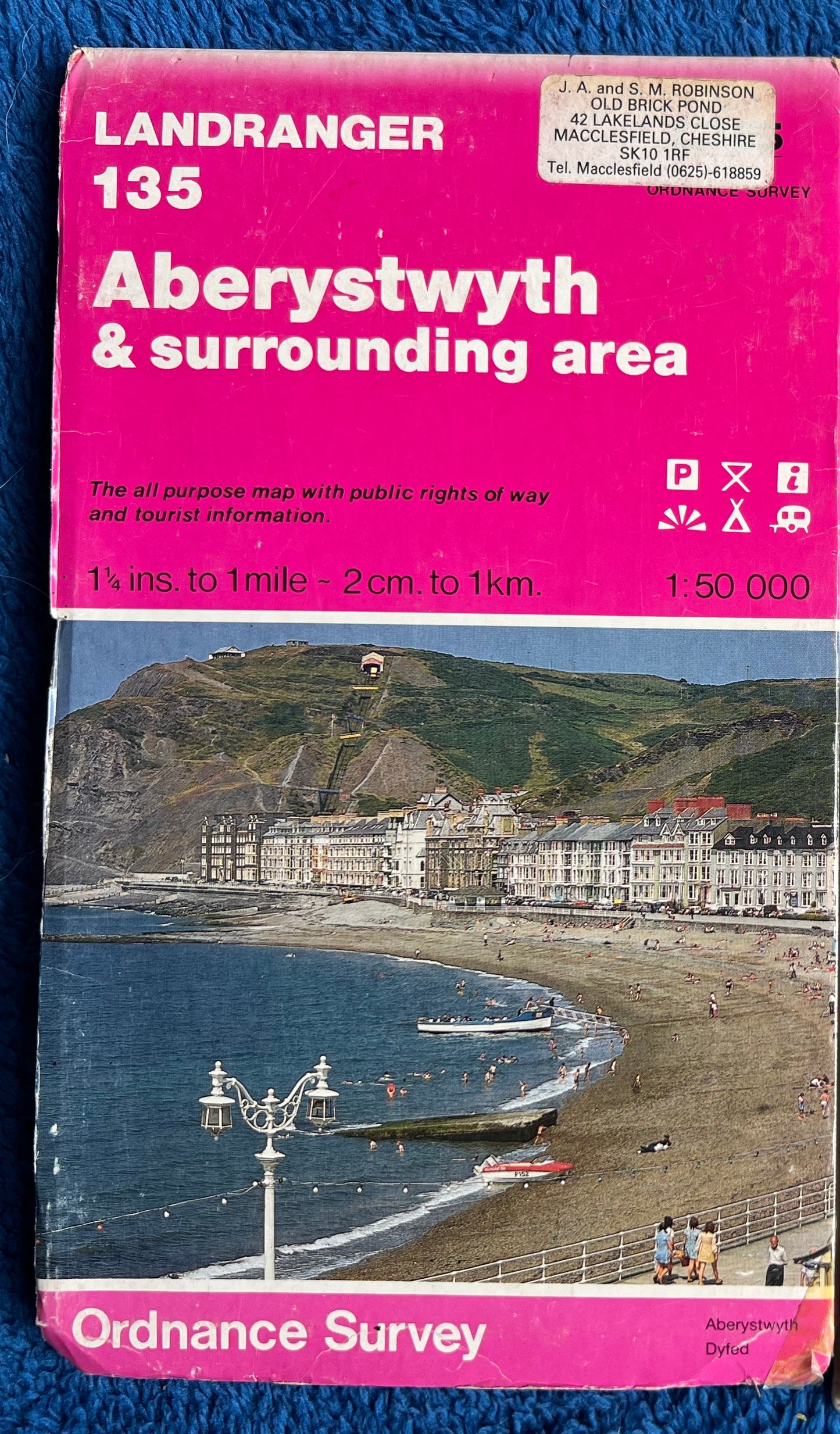 1974, 1980 or 1986 ORDNANCE SURVEY Map of ABERYSTWYTH & Surrounding Area. SHEET 135.