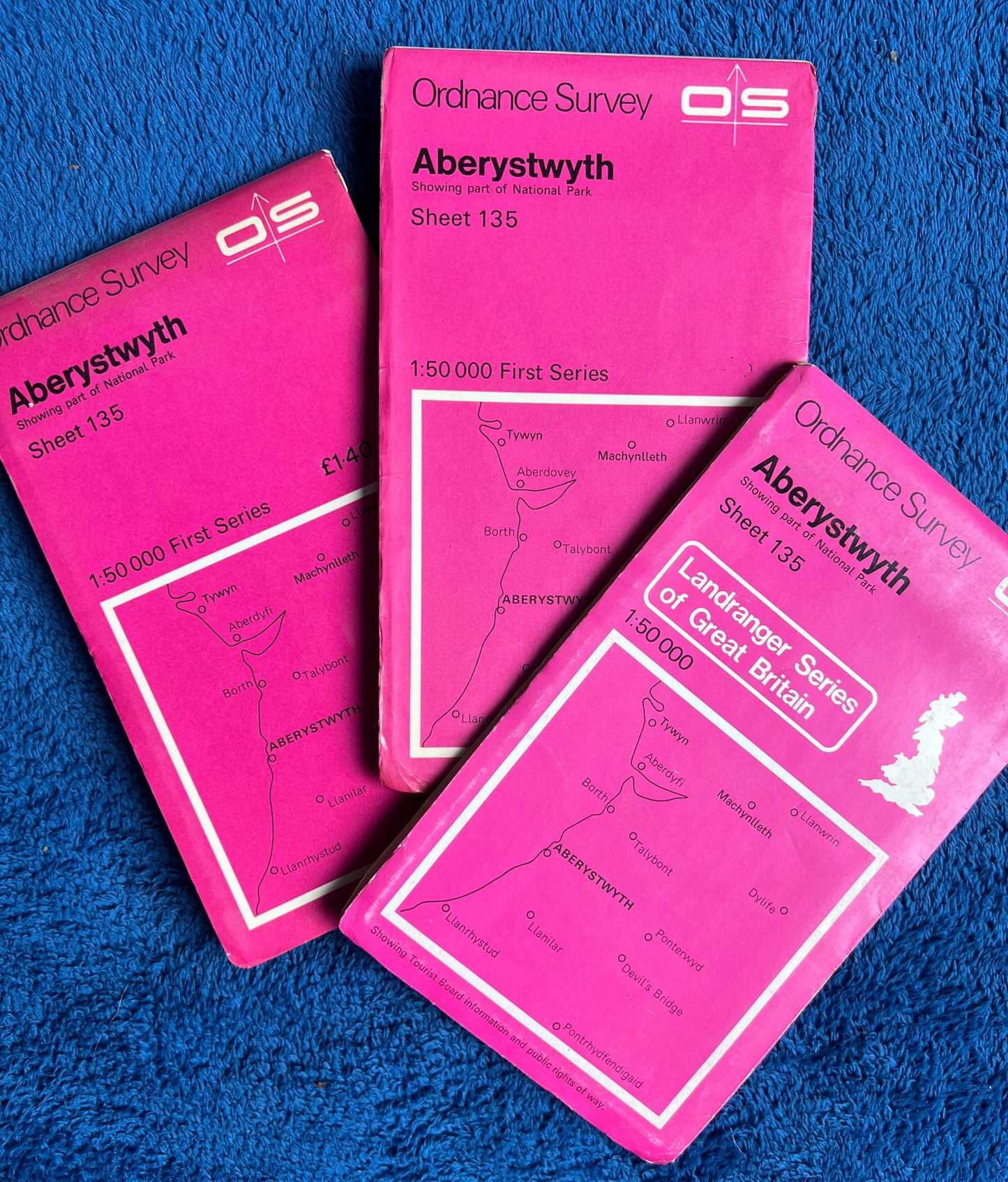 1974, 1980 or 1986 ORDNANCE SURVEY Map of ABERYSTWYTH & Surrounding Area. SHEET 135.