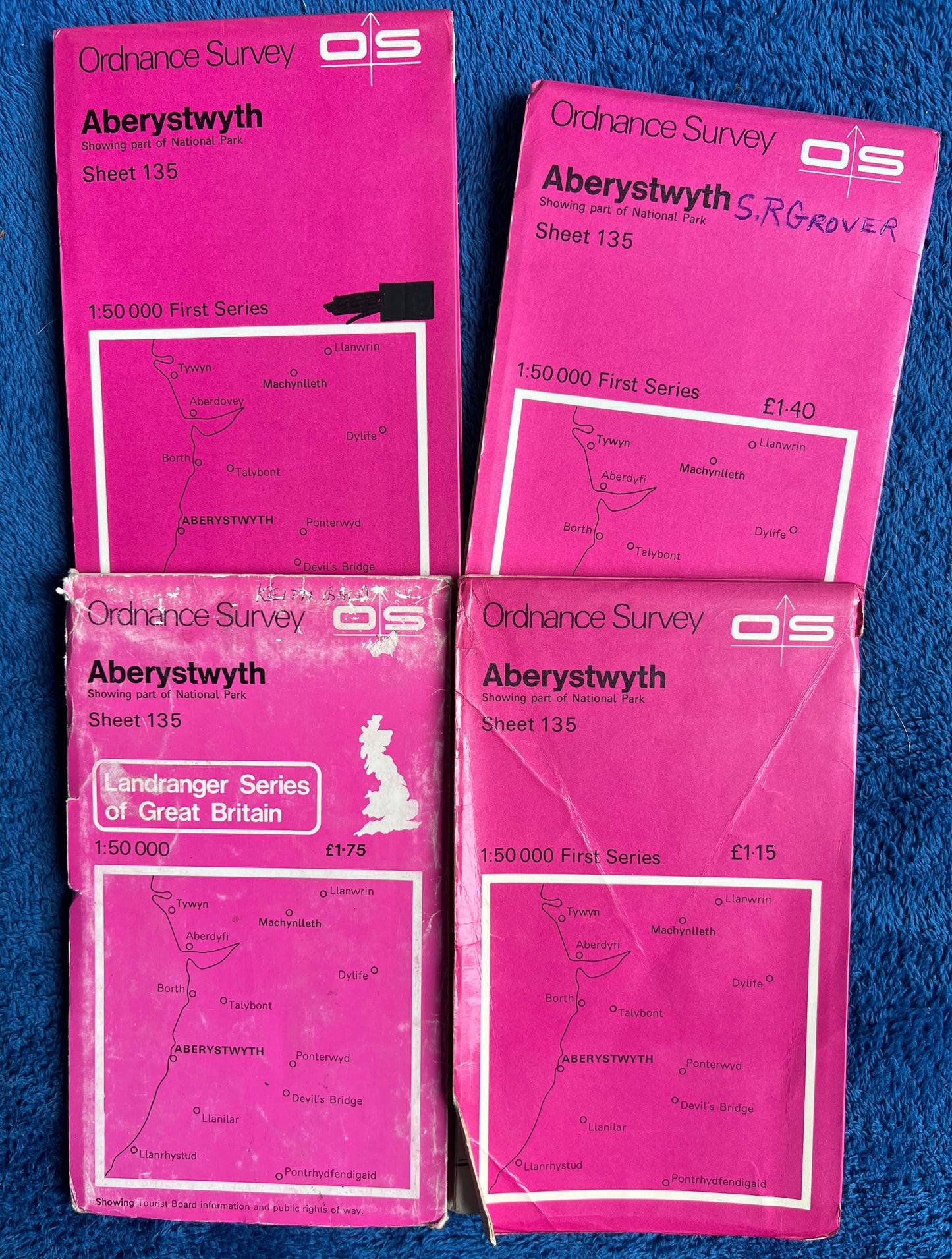1974, 1980 or 1986 ORDNANCE SURVEY Map of ABERYSTWYTH & Surrounding Area. SHEET 135.