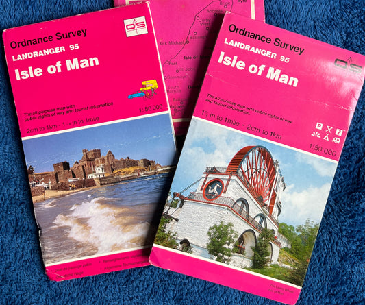 1986 or 1994 ORDNANCE SURVEY Map of Isle of Man. SHEET 95.