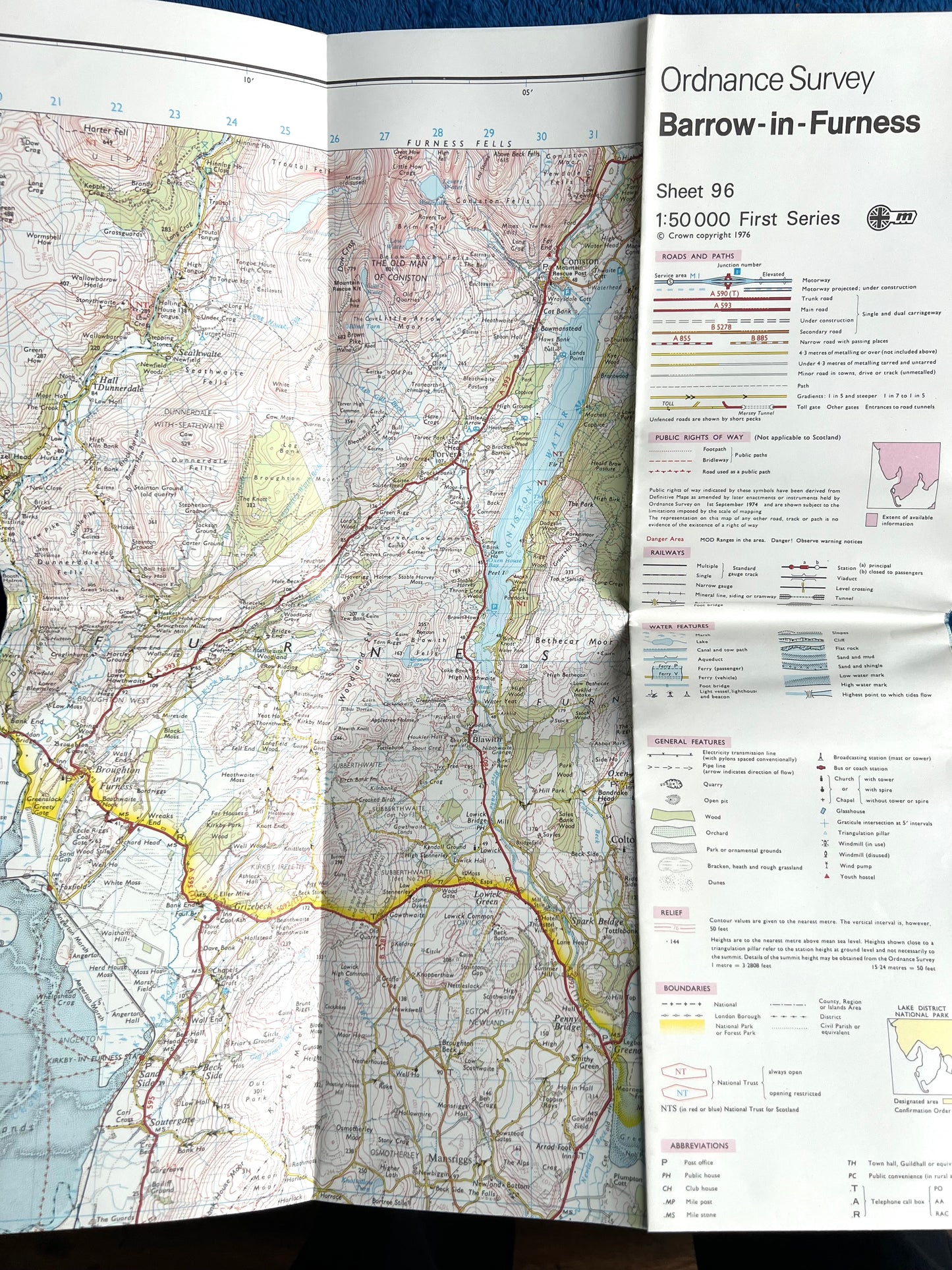 1976, 1981 or 1988 ORDNANCE SURVEY Map of BARROW In FURNESS. Sheet 96.