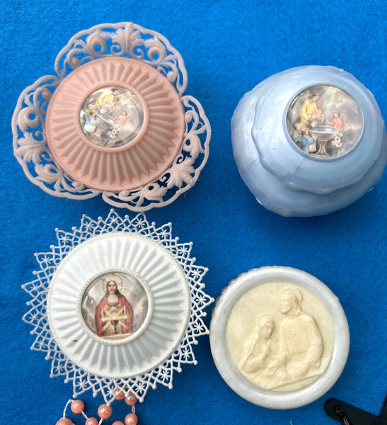 Pieces of Vintage Catholic Kitsch with Brooch