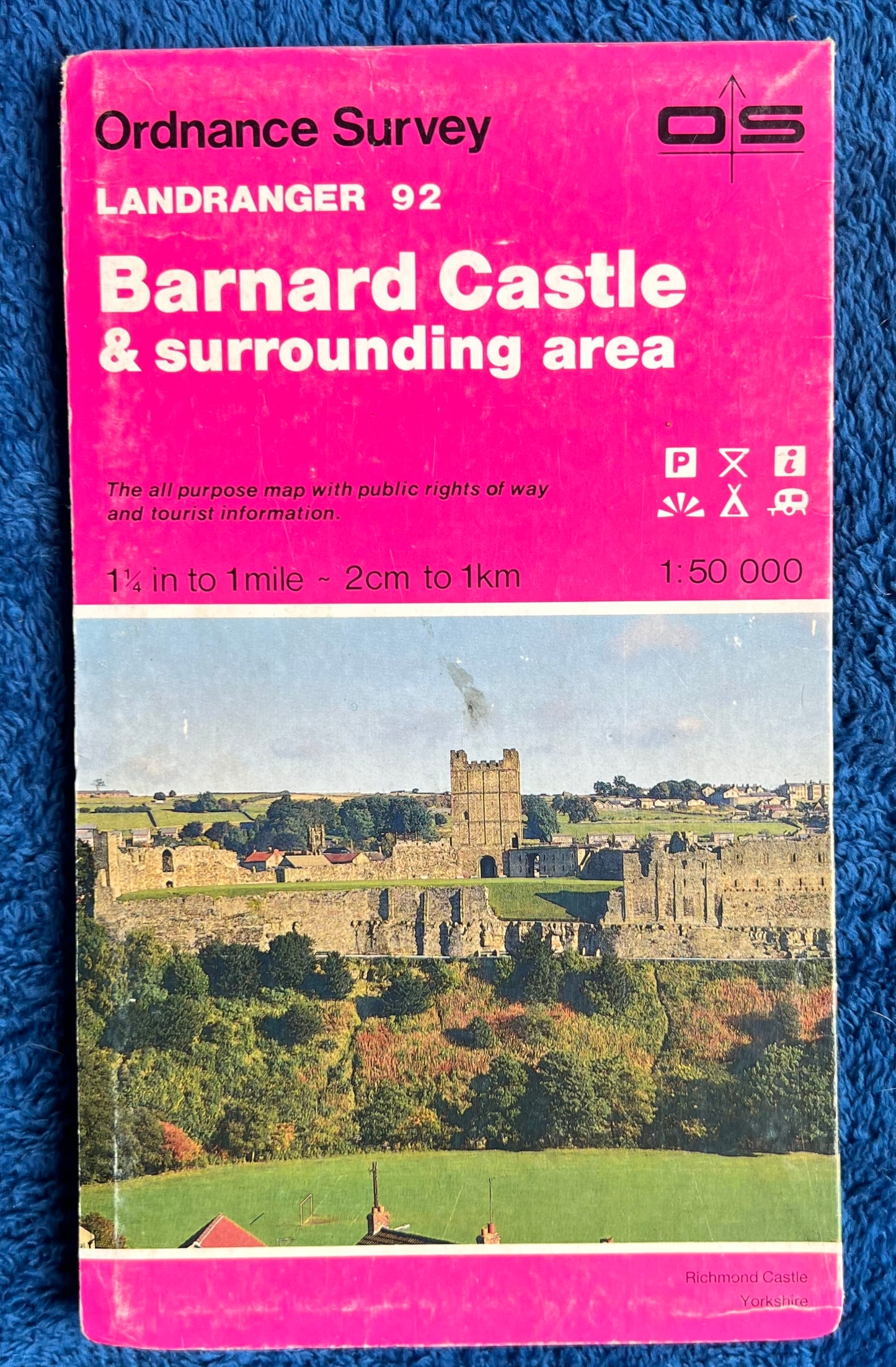 1984 ORDNANCE SURVEY Map of BARNARD CASTLE and Surrounding Area. SHEET 92.