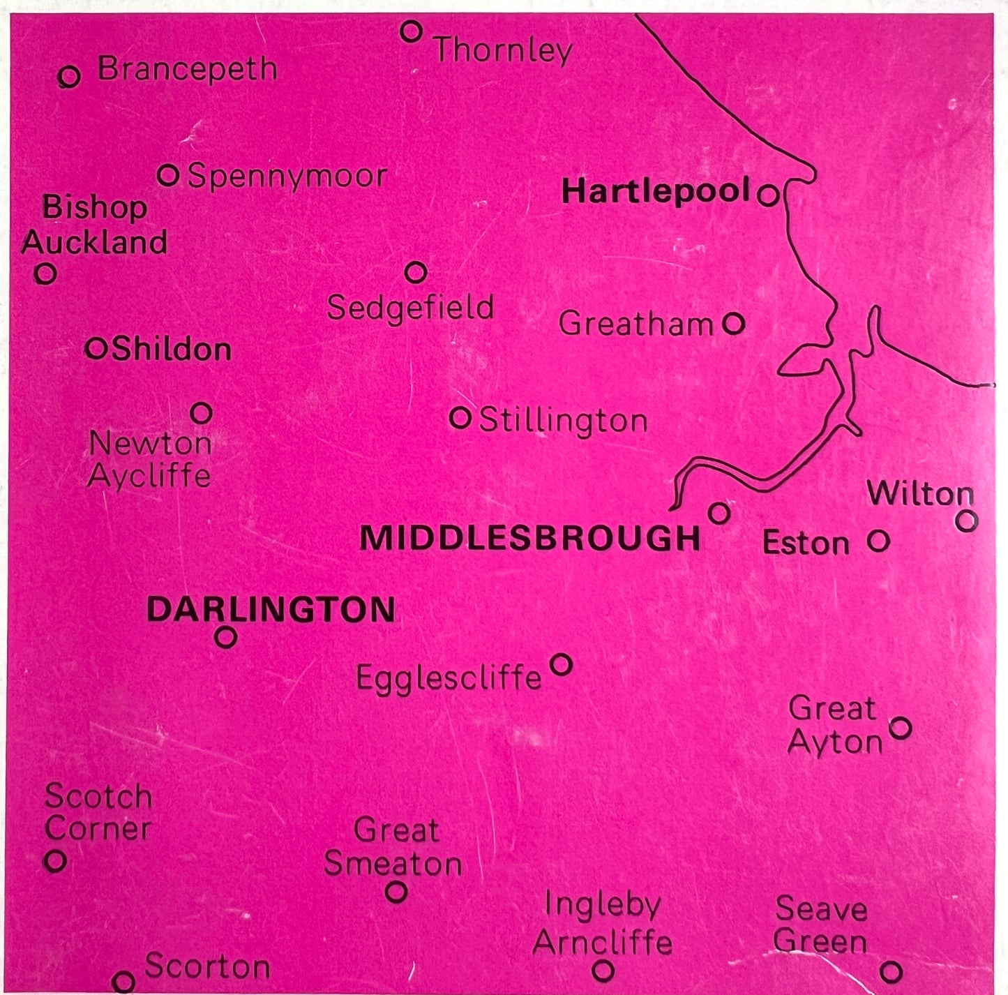 1983, 1985, 1991, 1995, or 1997 ORDNANCE SURVEY Map of MIDDLESBROUGH & DARLINGTON and Surrounding Area. SHEET 93.