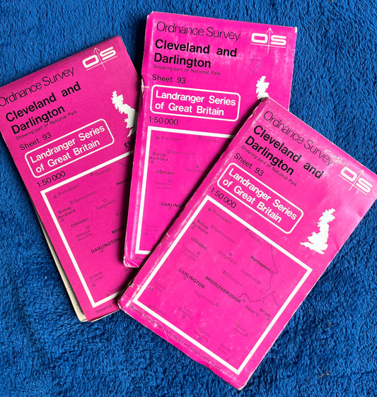 1979 or 1981 ORDNANCE SURVEY Map of CLEVELAND & DARLINGTON and Surrounding Area. SHEET 93.