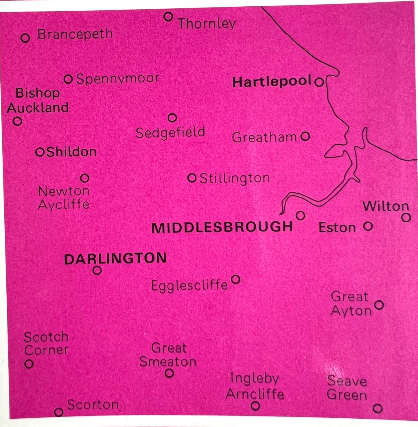1979 or 1981 ORDNANCE SURVEY Map of CLEVELAND & DARLINGTON and Surrounding Area. SHEET 93.