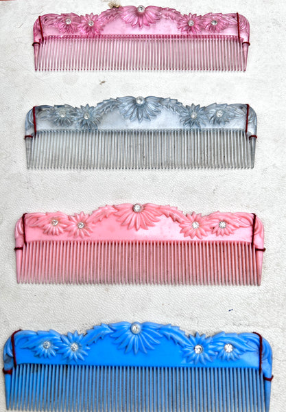 1950s Sample Display Board of Diamante Encrusted Combs