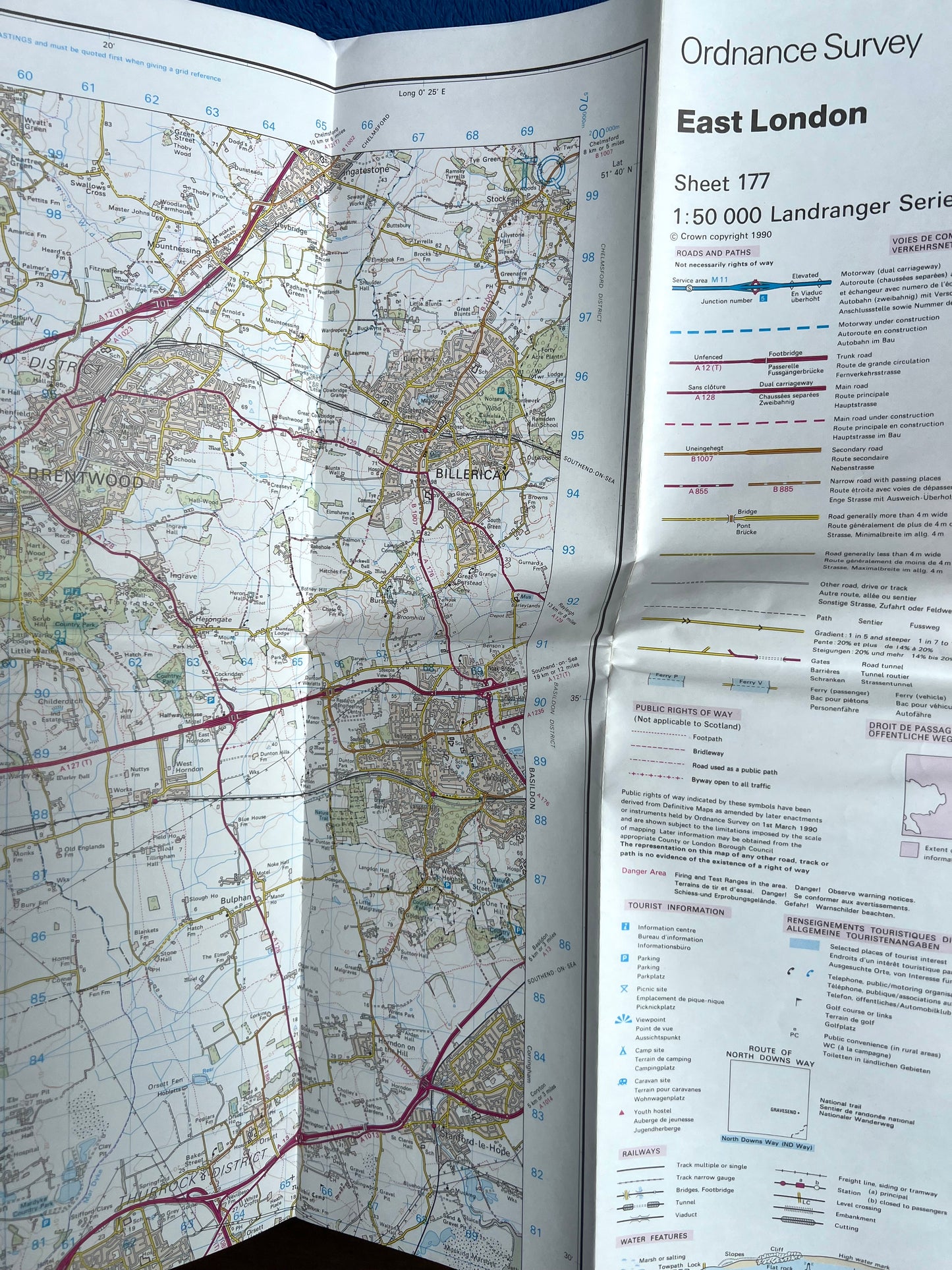 1982 to 1996 ORDNANCE SURVEY Map of EAST LONDON Sheet 177