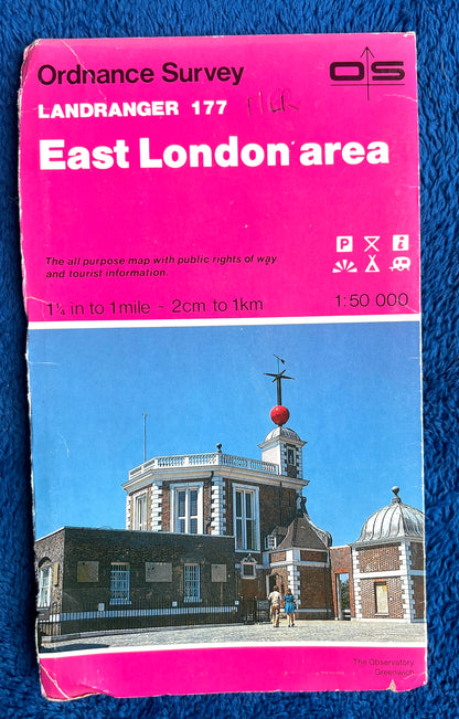 1982 to 1996 ORDNANCE SURVEY Map of EAST LONDON Sheet 177