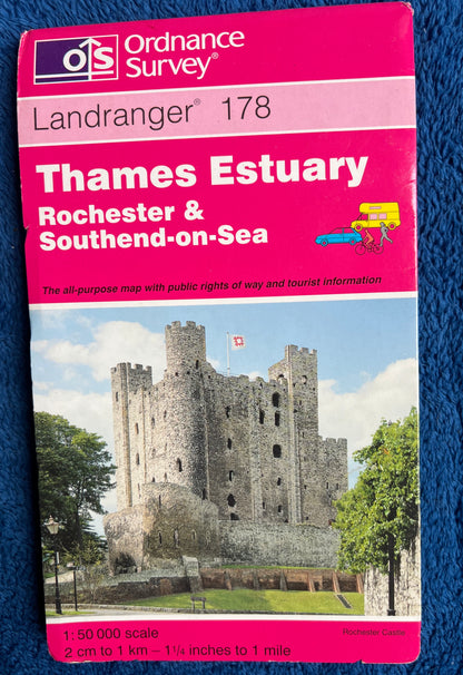 1974 to 1999 ORDNANCE SURVEY Map of THE THAMES ESTUARY SHEET 178