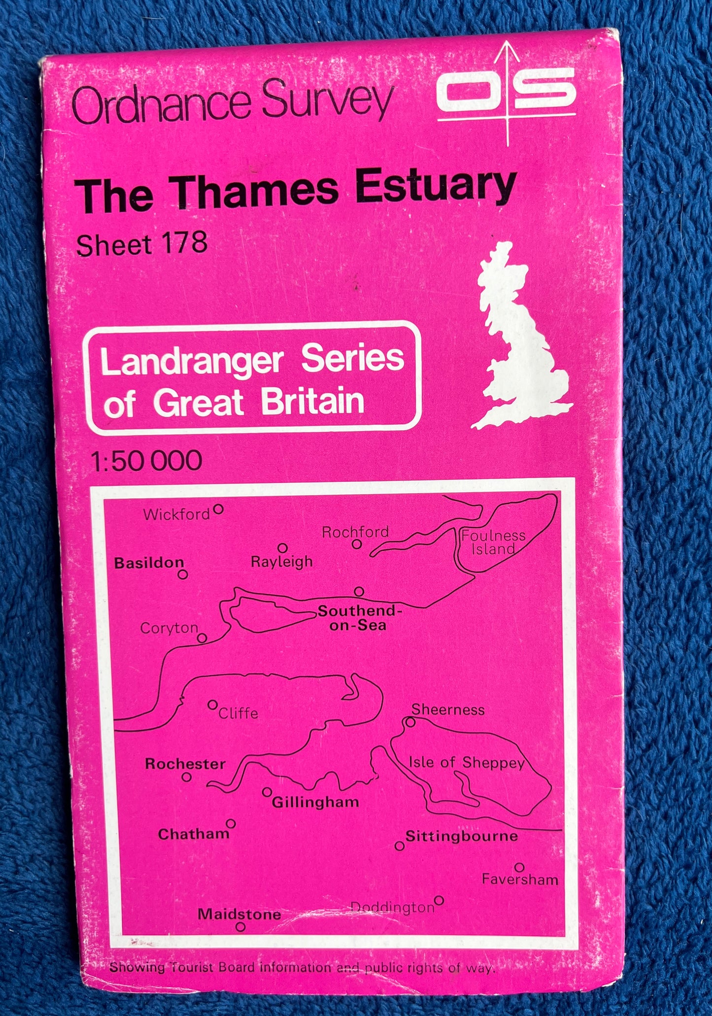 1974 to 1999 ORDNANCE SURVEY Map of THE THAMES ESTUARY SHEET 178