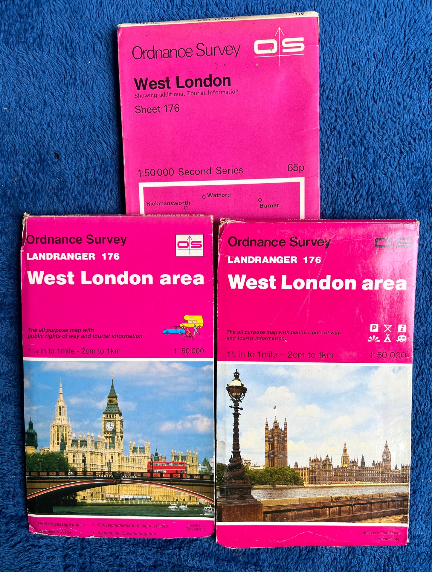 1974 -  1995 ORDNANCE SURVEY Maps of WEST LONDON SHEET 176