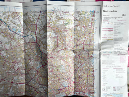 1974 -  1995 ORDNANCE SURVEY Maps of WEST LONDON SHEET 176