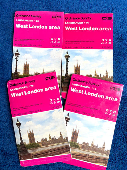 1974 -  1995 ORDNANCE SURVEY Maps of WEST LONDON SHEET 176