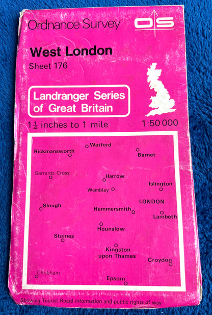 1974 -  1995 ORDNANCE SURVEY Maps of WEST LONDON SHEET 176