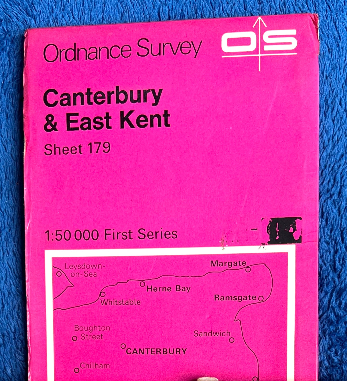 1970s - 90s Ordnance Survey Map of CANTERBURY + EAST KENT  1.25" to 1 Mile