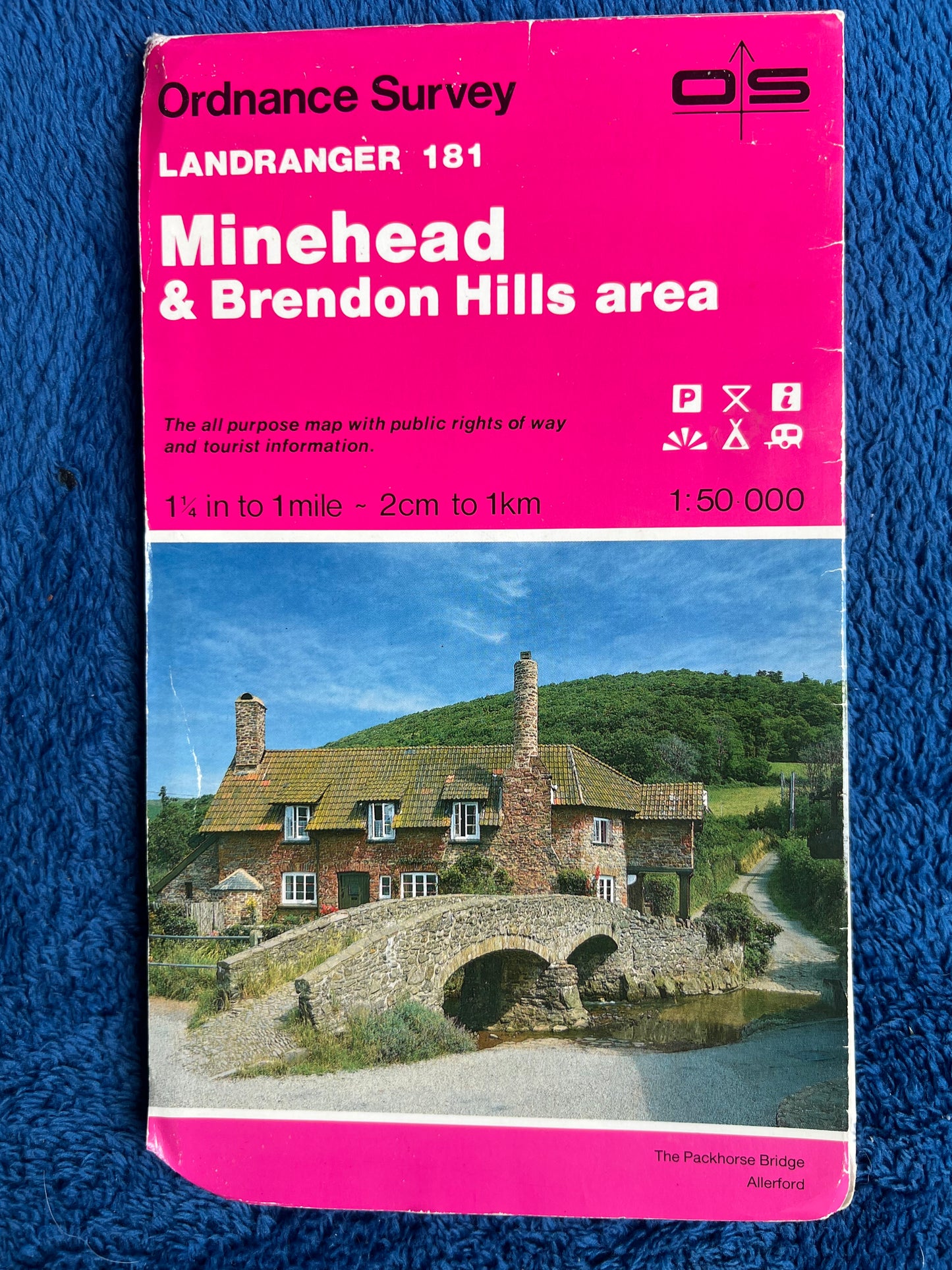 1970s + 80s Ordnance Survey Maps of MINEHEAD & BRENDON HILLS AREA  1.25" to 1 Mile