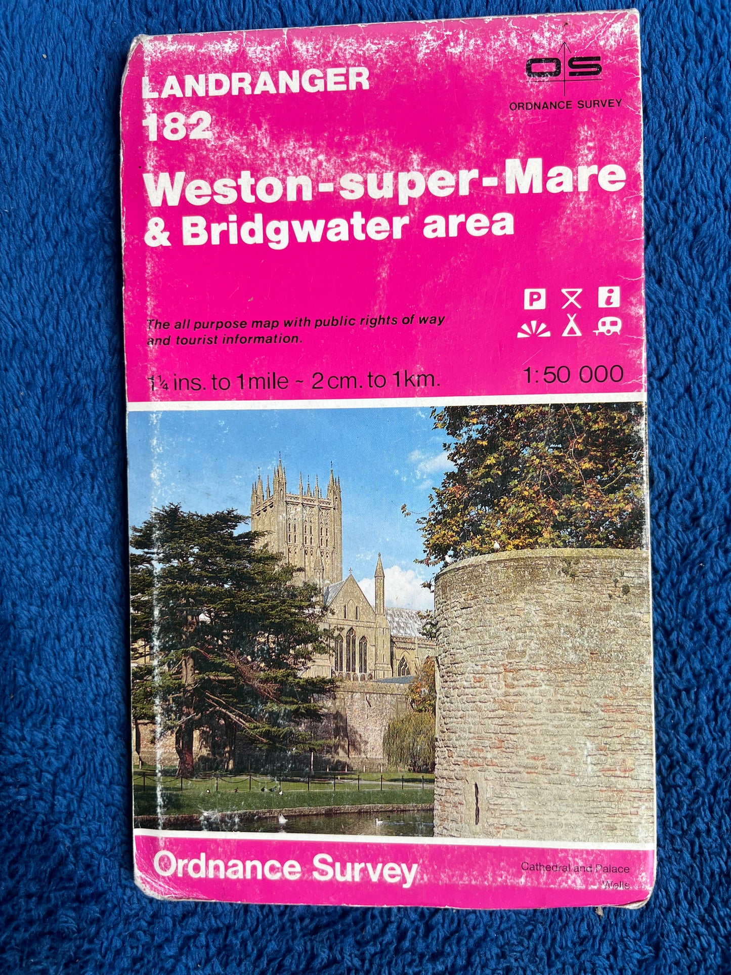 1970s + 80s Ordnance Survey Map of WESTON-SUPER-MARE & BRIDGEWATER AREA  1.25" to 1 Mile