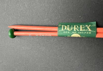 Pair of DUREX Gauge 9 (3.75mm) Knitting Needles 10" or 12"